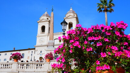 the Spanish Steps in front of the Trinita dei Monti church