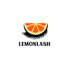 lemon lash abstract symbol vector logo design
