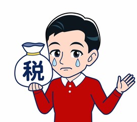 赤い服を着た若い男性