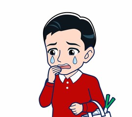 赤い服を着た若い男性