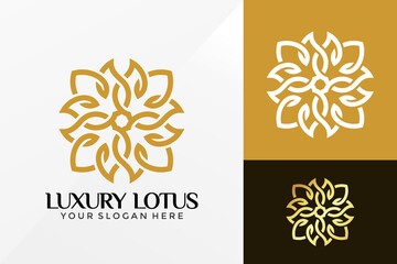 Luxury Lotus Logo Vector Design. Brand Identity emblem, designs concept, logos, logotype element for template.