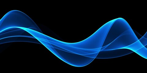 Simple Neon Blue Wave Minimal Modern Elegant Abstract Background
