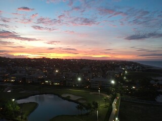 sunset over the river