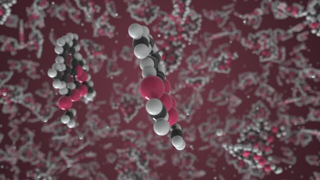 Artemether molecule. Molecular model. Looping seamless 3d animation