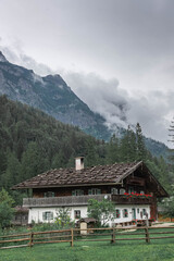 Fototapeta na wymiar Traditional bavarian house on Mount Jenner, Germany