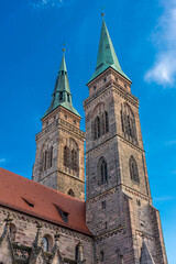 Fototapeta na wymiar Facade of Nuremberg Cathedral in Germany