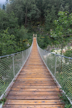 The Hangebrucke, hanging wooden bridge in the forest of Berchtesgaden National Park, Germany © Stefano Zaccaria
