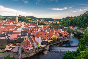 CESKY KRUMLOV, CZECH REPUBLIC, 1 AUGUST 2020: Amazing cityscape of the historic center