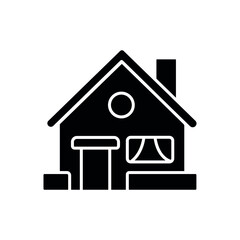 House glyph icon. Real estate. Black silhouette symbol. Vector isolated illustration