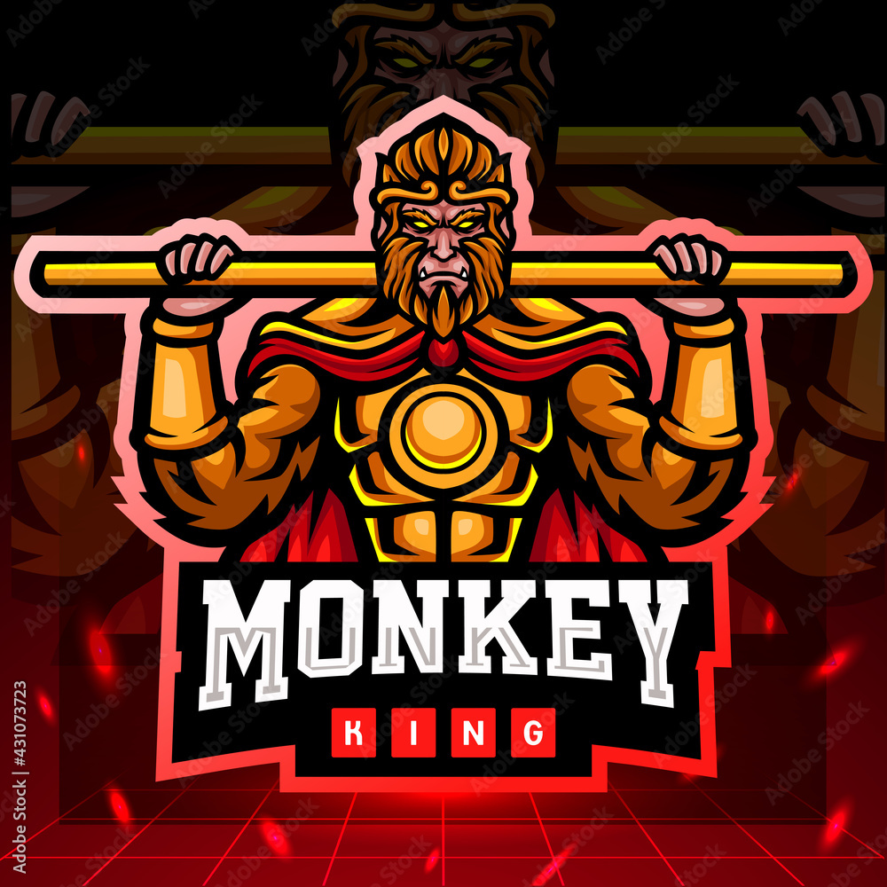 Canvas Prints monkey king mascot. esport logo design