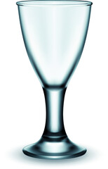 Single empty wine glass. Vector.