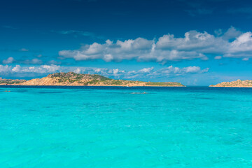 Fototapeta premium Amazing crystal clear waters of Maddalena Archipelago, Sardinia Italy