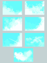 Set of fluffy clouds and blue sky