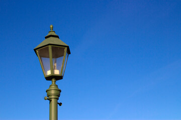 Fototapeta na wymiar street lamp lantern on sky background
