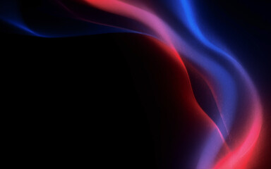 Fototapeta premium Abstract of colorful glowing and flowing dynamic movement curve neon red and blue bright light on dark black background