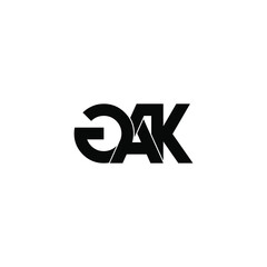 gak letter original monogram logo design
