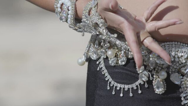 sexy girl dancing a belly dance