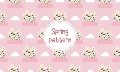 seamless pattern of spring flowers made in vector. seamless pattern for background and banner or wallpaper. can be made into print clothes