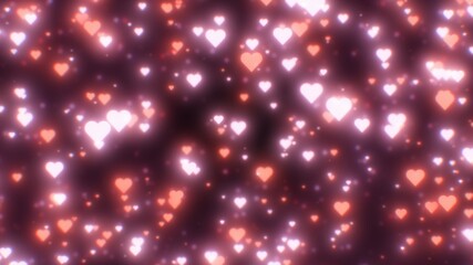 Fototapeta premium Love Heart Shape Valentine Romantic Abstract Bokeh Particles Glow - Abstract Background Texture