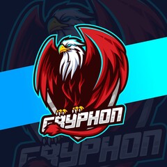 gryphon eagle mascot esport logo design