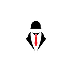 black mafia men tuxedo symbol vector logo