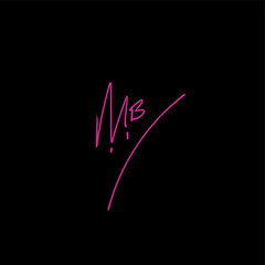 MB m b Initial handwriting creative fashion elegant design logo Sign Symbol template vector icon