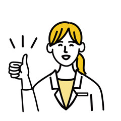 医師　医者　女性　ポップ　医療　表情　グッド
