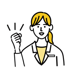 医師　医者　女性　ポップ　ガッツポーズ　医療　表情
