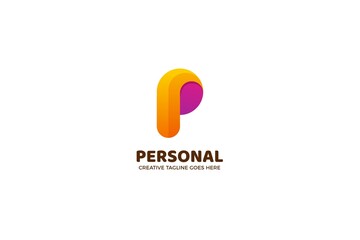 P Letter Gradient Logo Template