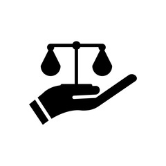 Hand and law icon. law abiding icon. Editable stroke. Design template vector