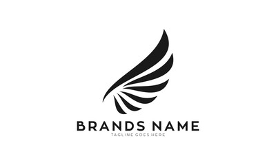 Simple wings elegant logo