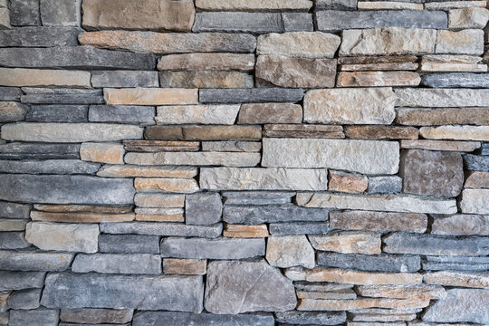 Photograph of dry stacked stone interior wall