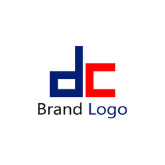 logo letters D and C in blue and red