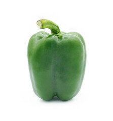 Fresh green sweet pepper or bell pepper, Spice seasoning, Ingredients for spicy food, Isolated on white background, Cut out with clipping path