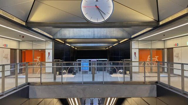 Metro station in Denmark in coronavirus times