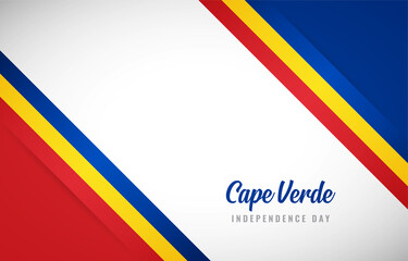 Happy Independence day of Cape Verde with Creative Cape Verde national country flag greeting background