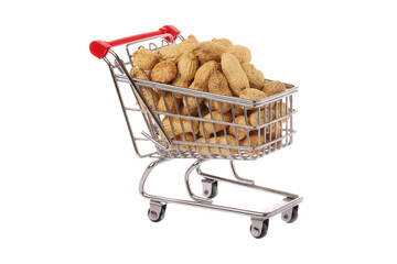 Shopping cart filled with peanuts