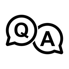 question answer chat bubble icon vector