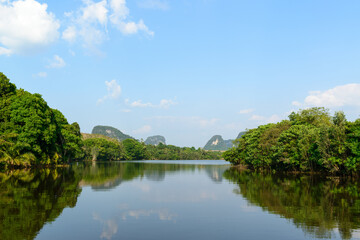 Fototapeta na wymiar Nong Thale, Nong Talay is the most beautiful lake in Krabi, Thailand.