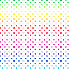 Multicolor polka dots or circle pattern on white, abstract background, for design, wallpaper, banner..