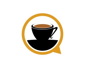 Simple bubble chat with coffee glass inside