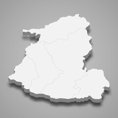 Obraz premium 3d isometric map of Shida Kartli is a region of Georgia