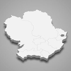 Fototapeta premium 3d isometric map of Angus is a region of Scotland,