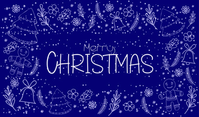 Lettering for fashionable cover designs for new year and Christmas holidays. Christmas invitation template with magic glitter movement