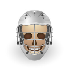 Lacrosse helmet with skull