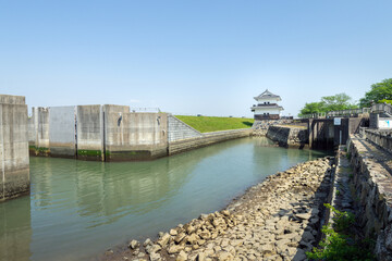 蟠龍櫓と七里の渡跡（三重県桑名市）