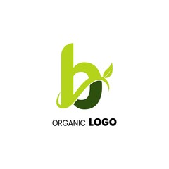 alphabet capital logo. Creative design concept green color with organic plant