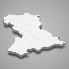 3d isometric map of Anzoategui is a state of Venezuela,