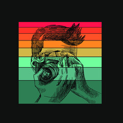 Retro vintage photography t-shirt design 