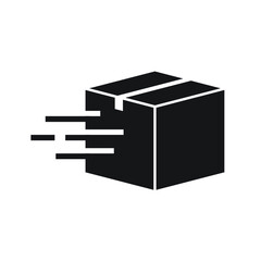 Fast shipping box icon sign, Parcels tracking symbol, Pictogram flat design for apps and websites, Isolated on white background, Vector illustration
